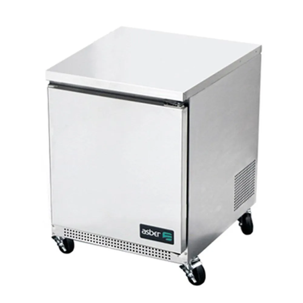 Mesa Congelador Bajo Barra 1 Puerta Acero Inox 6.9 Pies Asber AUTF-27 HC