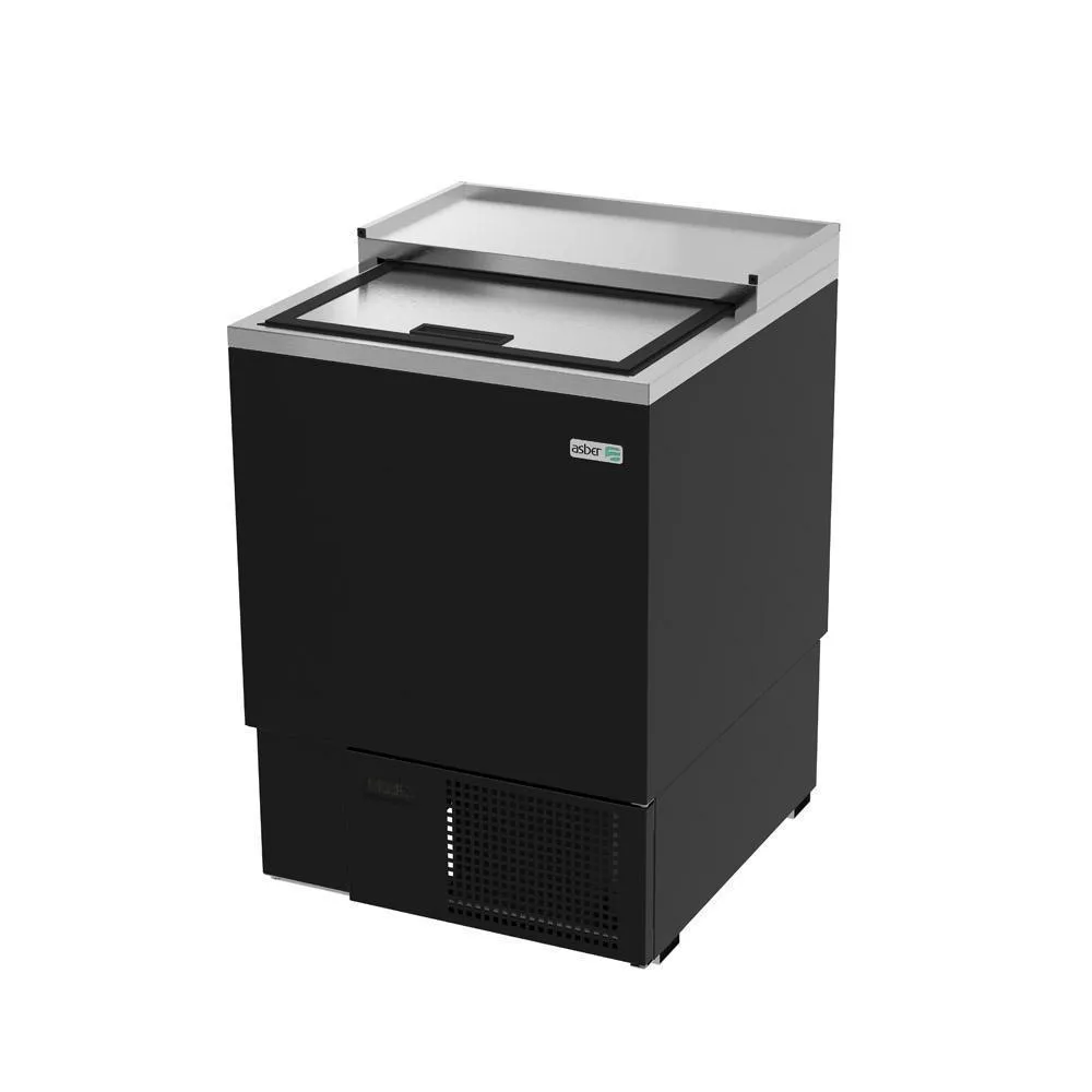 Glass Froster Vinil Negro 1 Puerta 96 Tarros (10 oz.) Asber AGF-24 HC