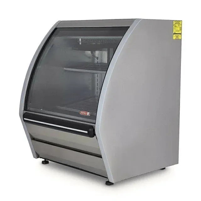 Vitrina Delicatessen Exhibidora Vidrio Curvo 91.5cm Acero Inox Torrey DRD3-LS-AI