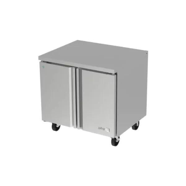 Mesa Refrigerada Bajo Mostrador 2 Puertas s Acero Inox 9.2 Pies Asber AUTR-36 HC