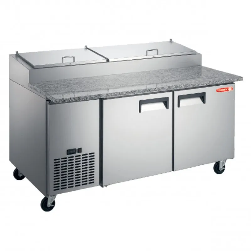 Mesa Refrigerada Preparación Pizza 2 Puertas Acero Inox + Plus 547L Torrey MFP-67 2P