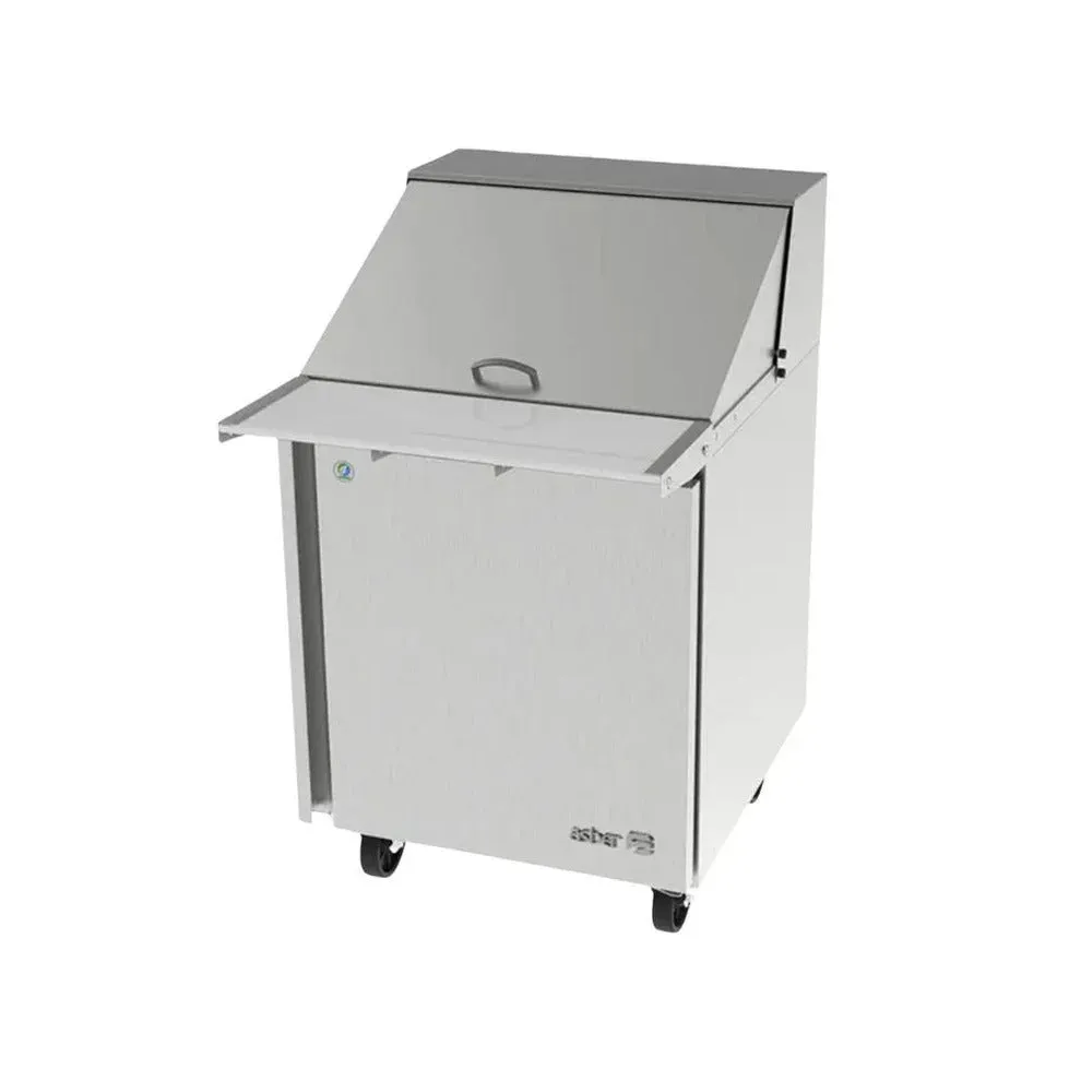 Mesa Refrigerada Para Preparación Mega-Top Premium 1 Puerta Acero Inox 9.5 Pies Asber APTM-27-12 P HC