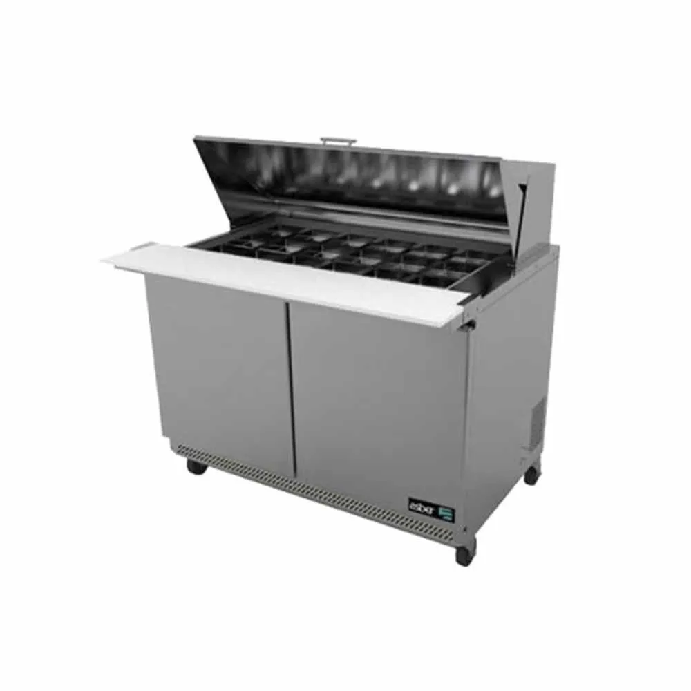 Mesa Refrigerada Para Preparación 2 Puertas Acero Inox 13.3 Pies Asber APTM-48-18 HC