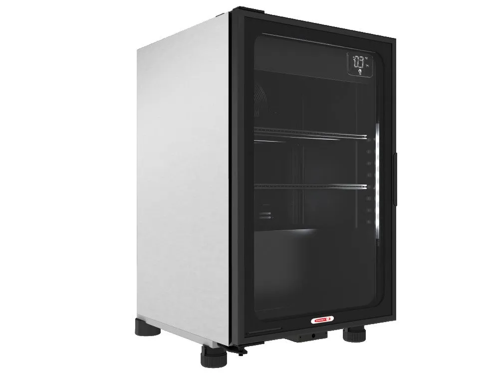 Refrigerador Vertical Exhibidor 1 Puerta Cristal Acero Inox 3.47 Pies Torrey TVC05