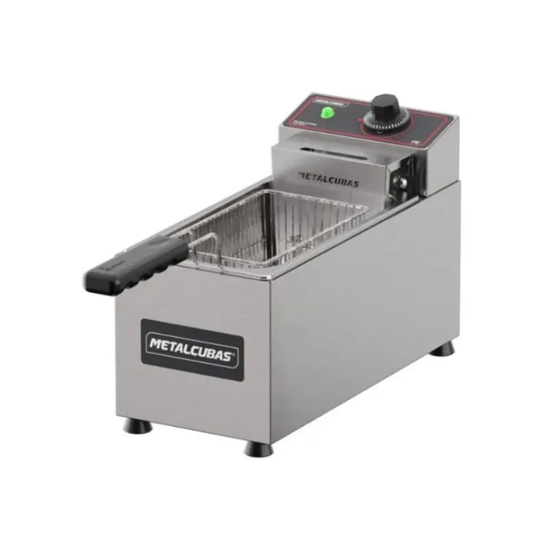 Freidora Eléctrica Una Canastilla 3 Litros Acero Inox. Metalcubas FE1C