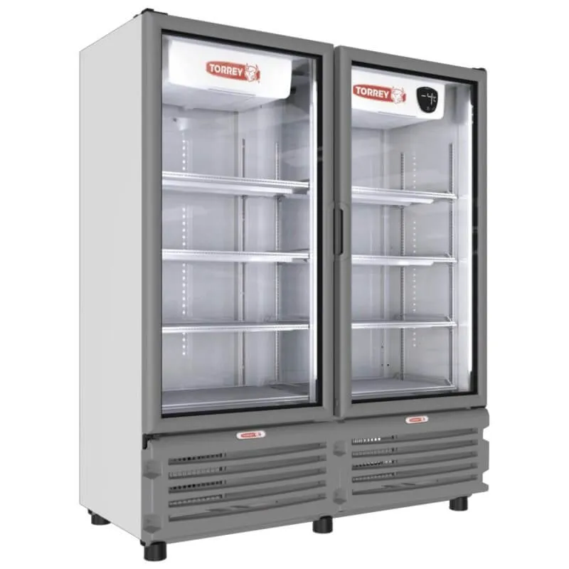 Refrigerador Vertical Inverter 2 Puertas Cristal Blanco 35 Pies Torrey RVI-35