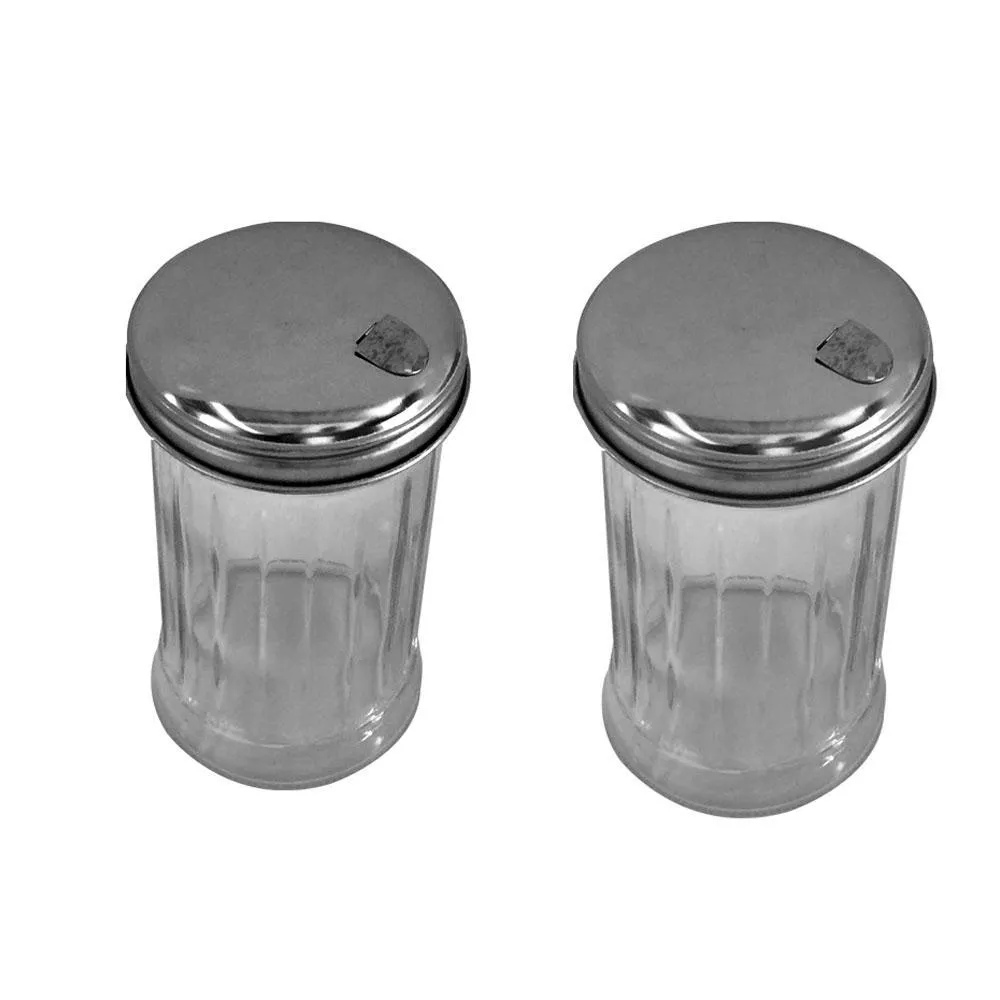 Azucarero Tapa Flip Cristal y Acero Inoxidable 12Oz ISBW GLTWSJ012