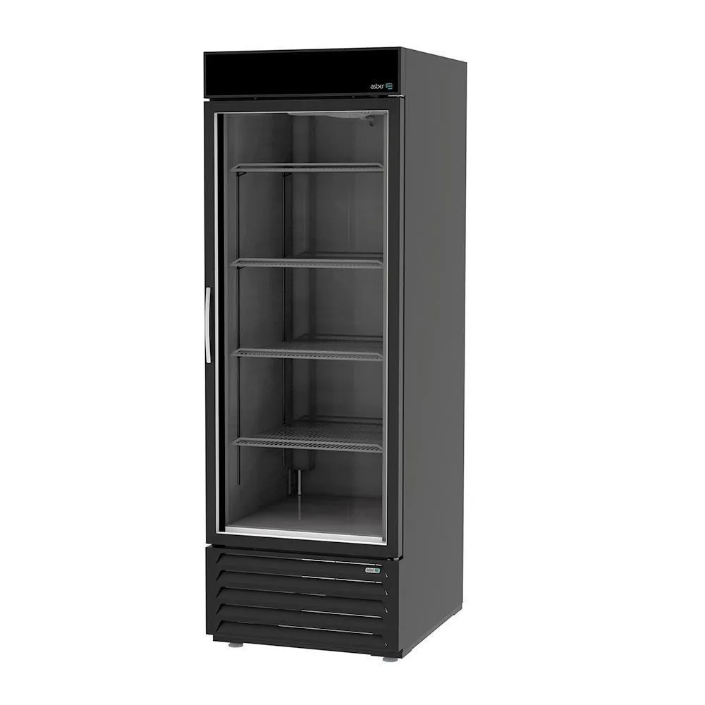 Congelador Vertical Vinil Negro 1 Puerta Cristal 23 Pies Asber AFMD-23 HC