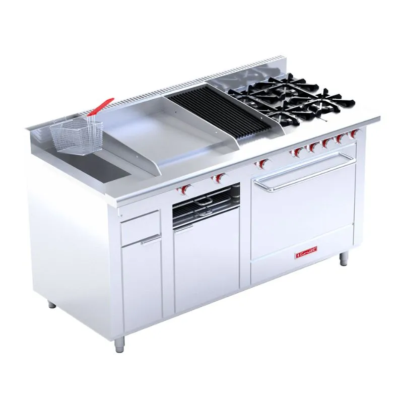 Estufa Múltiple a Gas, Asador, Plancha, Freidora, Horno Grande Coriat MULTIPLE TURBO MASTER DE PISO