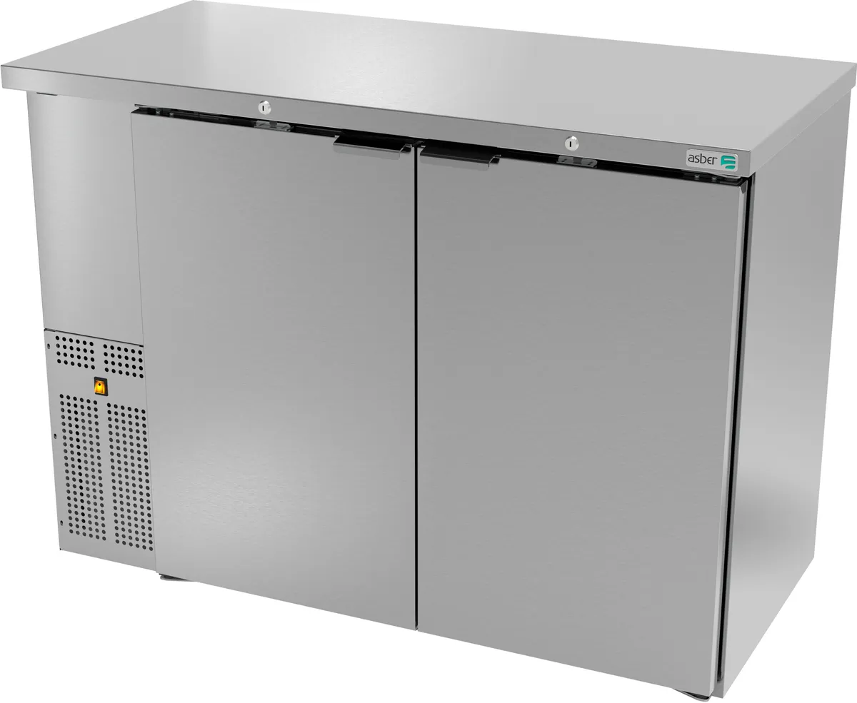 Refrigerado Contrabarra Acero Inox 2 Puertas 11.3 Pies Asber ABBC-24-48-S HC