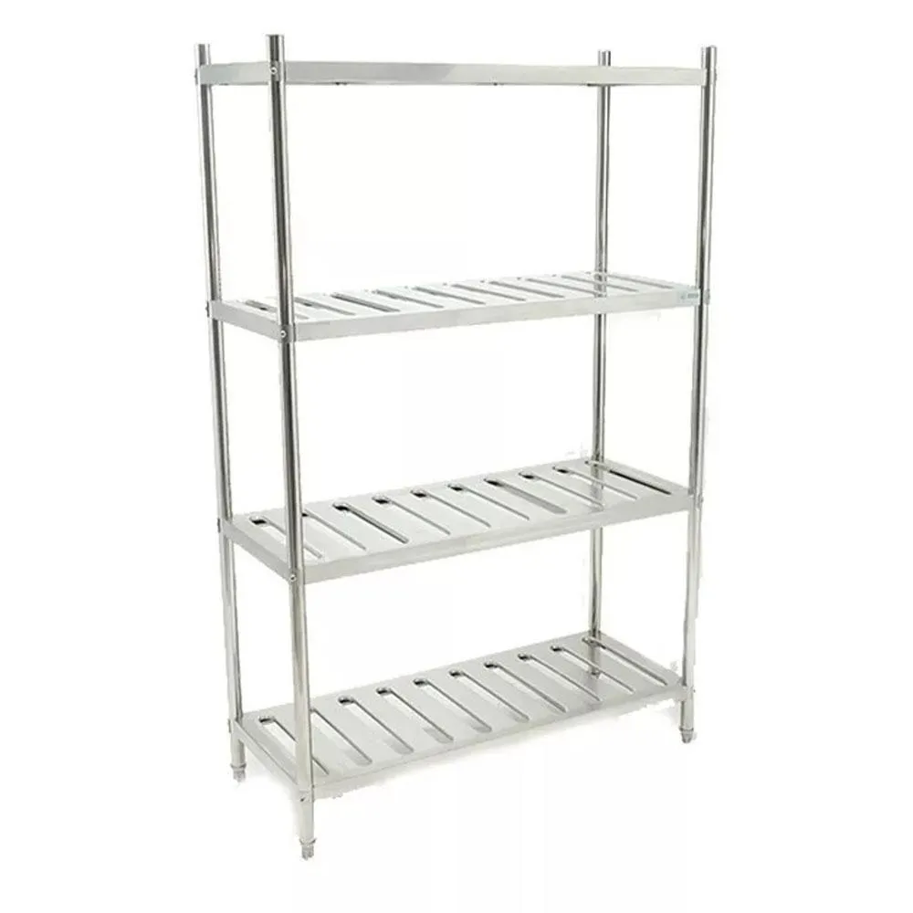 Anaquel Tipo Marimba De Acero Inoxidable Con 4 Entrepaños Ranurados Migsa BN-R01