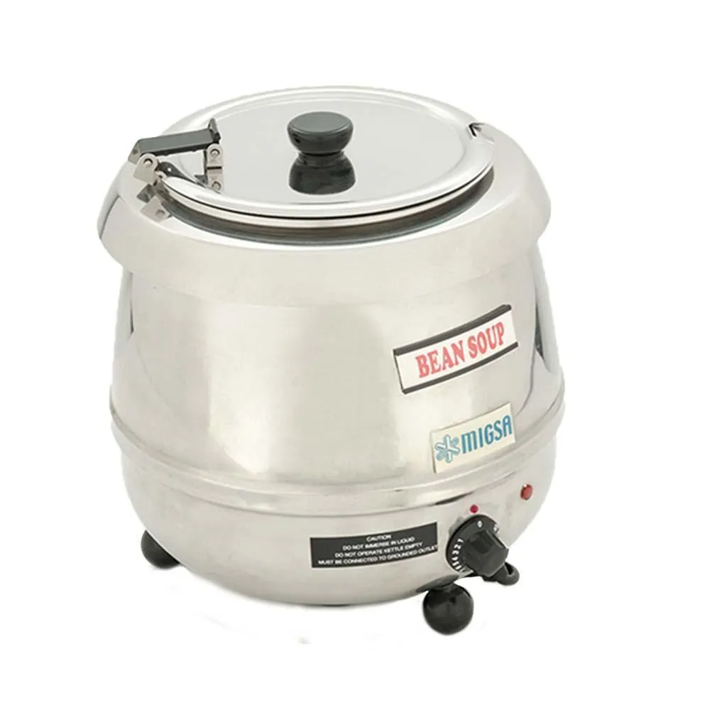 Calentador Electrico De Sopas (Olla Bruja) Acero Inoxidable 9 L 400W 120V Migsa SB-6000S