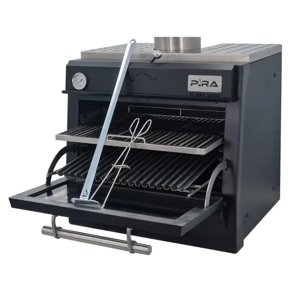 Horno 70 Black Para Carbón Y Leña 85 Comensales Pira 450.101