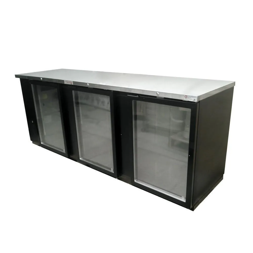 Refrigerador Contrabarra Vinil Negro 3 Puertas Cristal 34.4 Pies Asber ABBC-94G HC