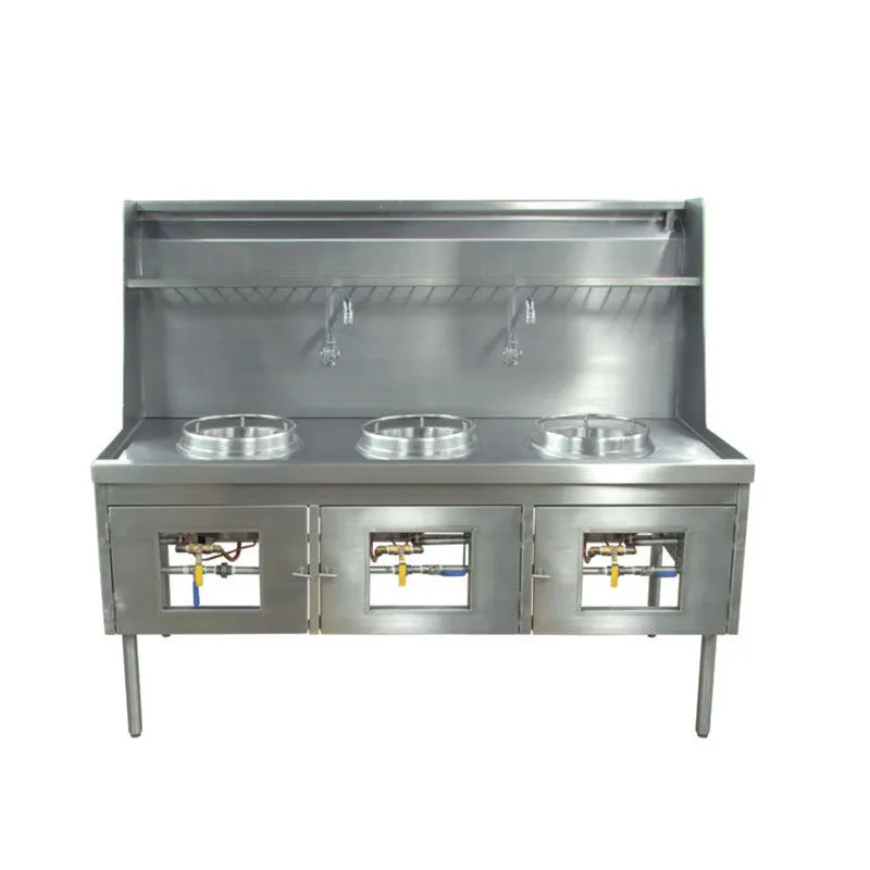 Estufa Wok 3 Quemadores Acero Inoxidable San-Son ZEWOKS-180