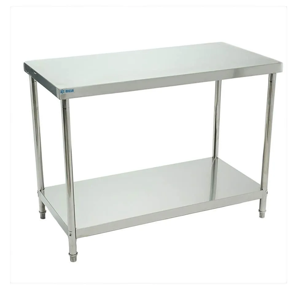 Mesa De Trabajo Tipo Isla Entrepaño Inferior 1.20 Mt Migsa BN-W03/120