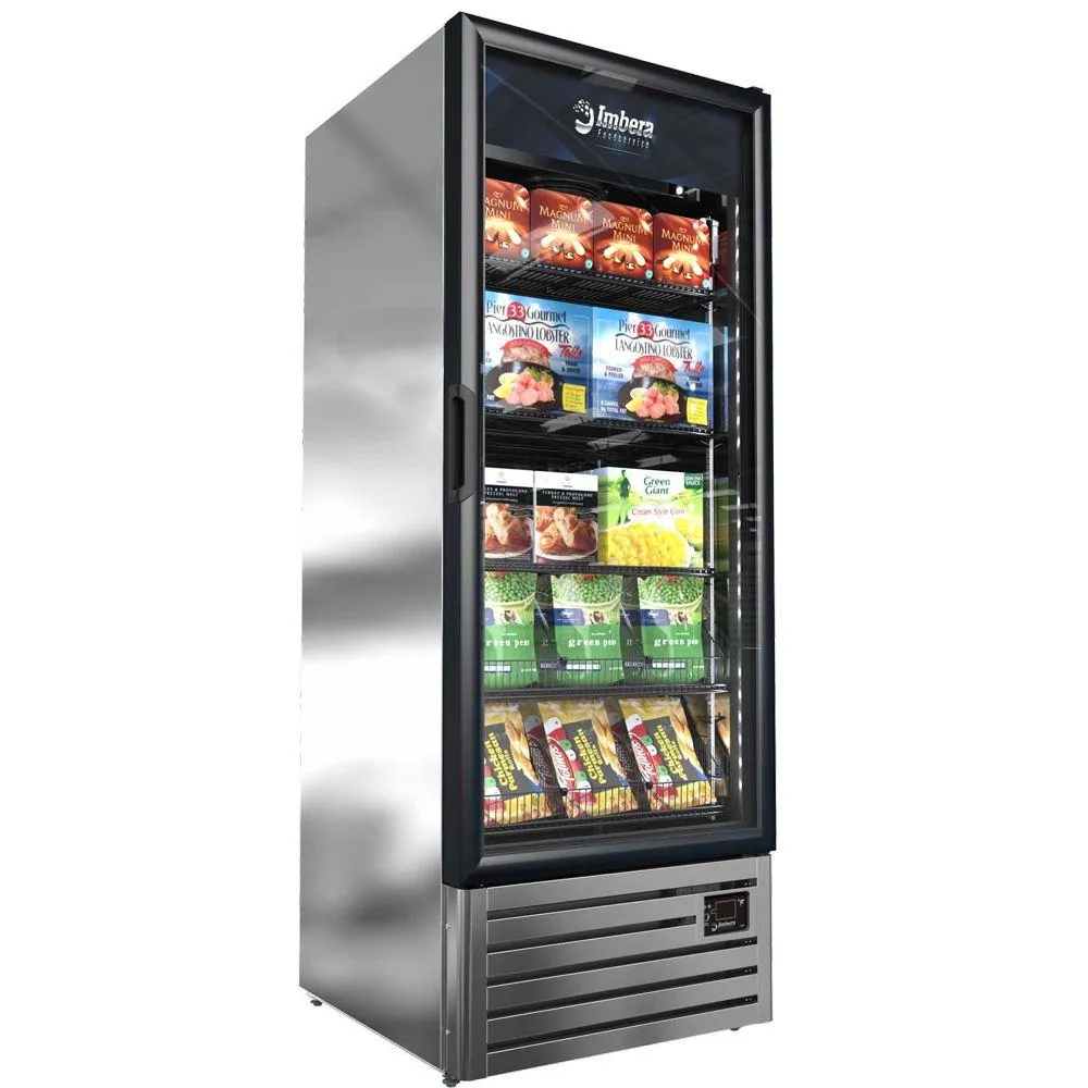Congelador Vertical 1 Puerta Cristal Acero Inox Luz Led 24 Pies (1019308) Imbera VFS24 C