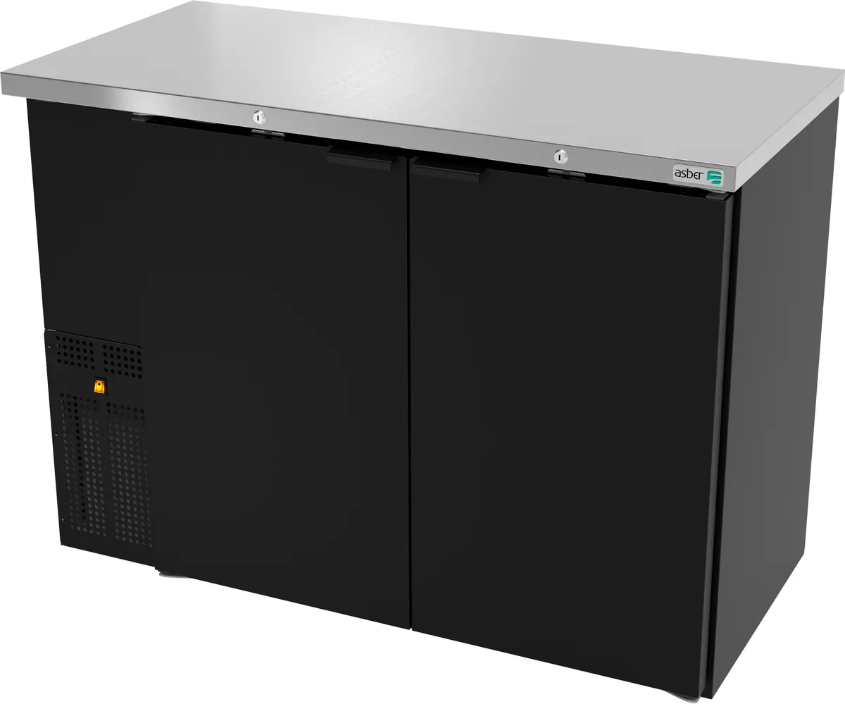 Refrigerador Contrabarra Vinil Negro 2 Puertas 11.3 Pies Asber ABBC-24-48 HC