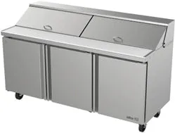 Mesa Refrigerada Para Preparación Ensalada 3 Puertas Acero Inox 20.6 Pies Asber APTS-72-18 HC