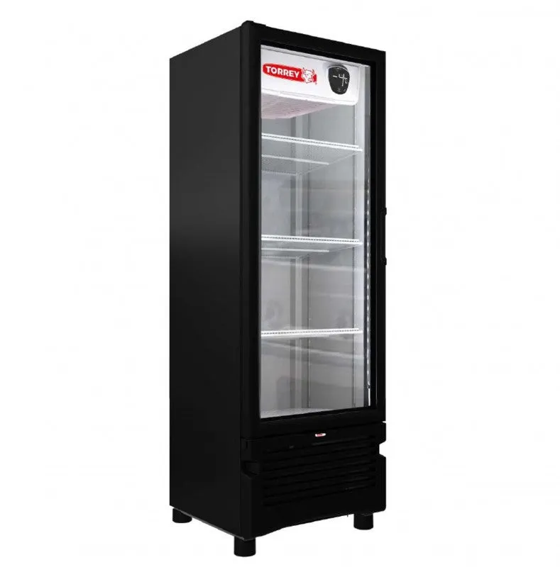 Refrigerador Vertical Exhibidor 1 Puerta Cristal Negro 12 Pies Torrey TVC12-N