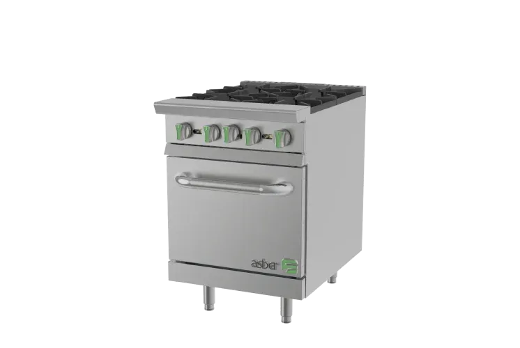 Estufa con Horno - Emerald Line a Gas LP 4 Quemadores Asber AER 4 24 EM LPG